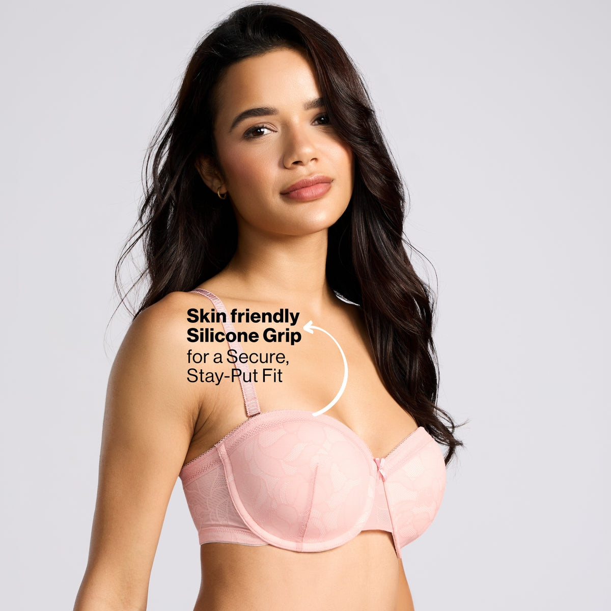 Nykd By Nykaa The Bridal Edit Lacy Strapless Padded Wired Bra-NYB448 R Pink