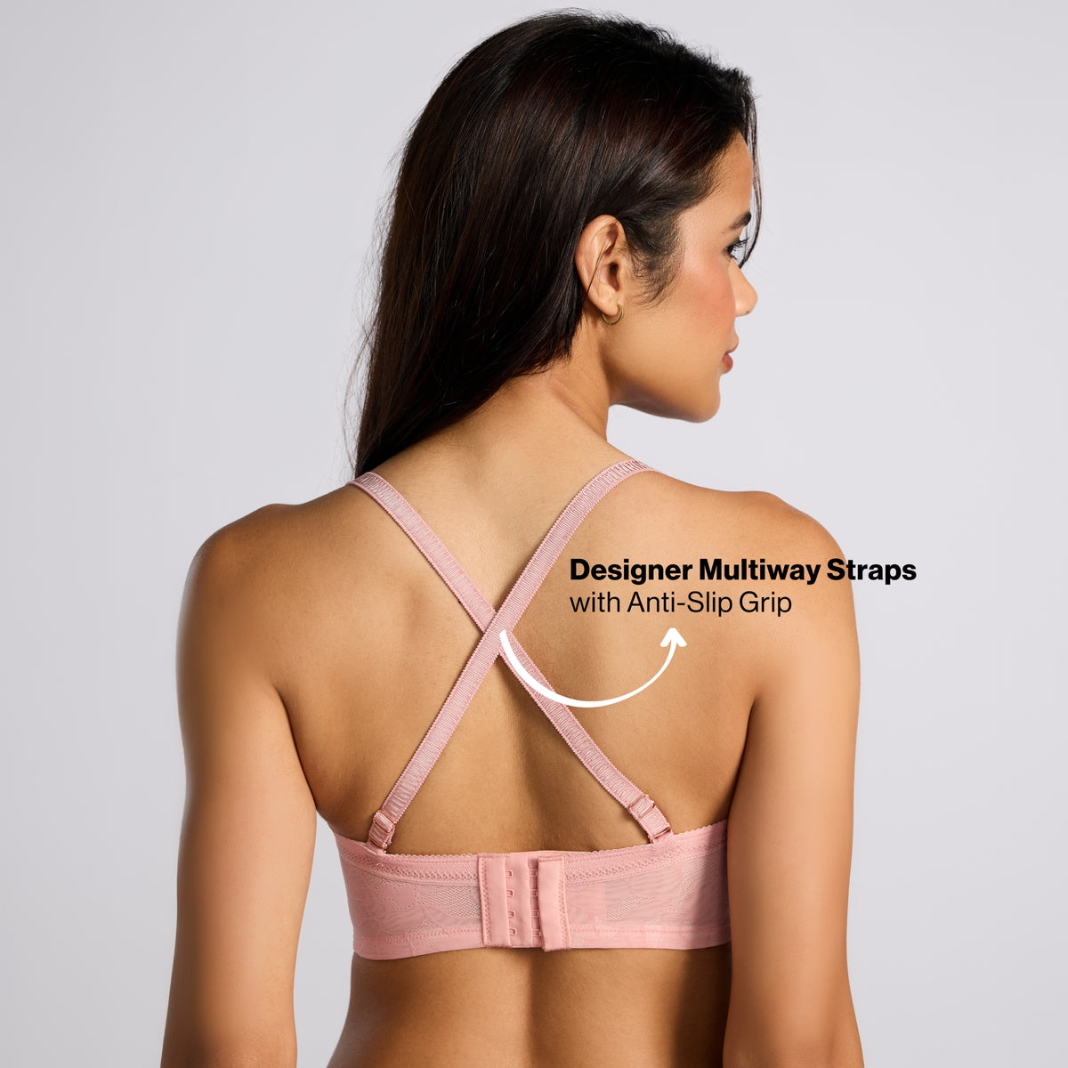 Nykd By Nykaa The Bridal Edit Lacy Strapless Padded Wired Bra-NYB448 R Pink