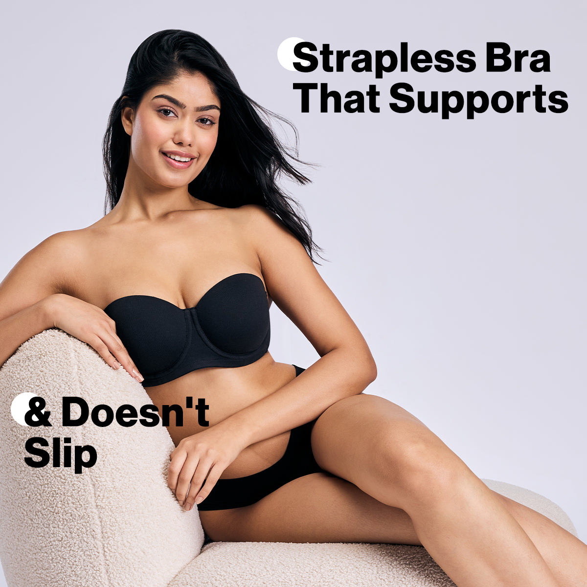 Nykd By Nykaa Ultimate 24/7 Breathe Cotton Multiway Padded Wired Strapless Bra NYB456 Black