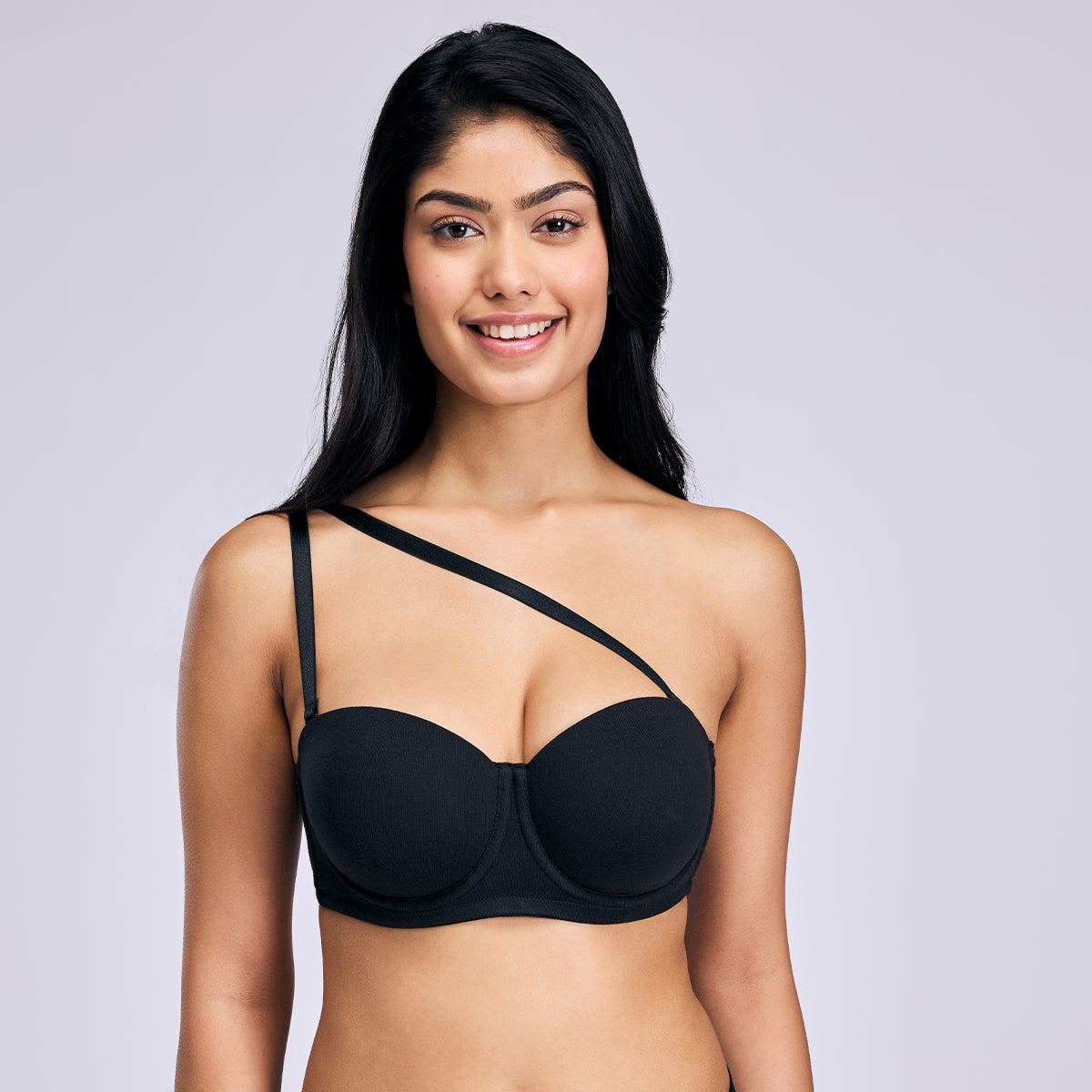 Nykd By Nykaa Ultimate 24/7 Breathe Cotton Multiway Padded Wired Strapless Bra NYB456 Black