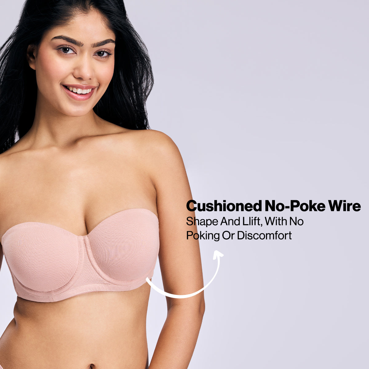 Nykd By Nykaa Ultimate 24/7 Breathe Cotton Multiway Padded Wired Strapless Bra NYB456 P NUDE