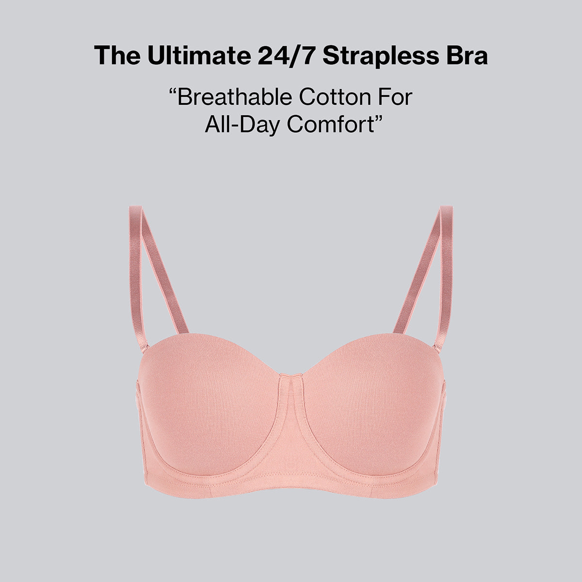 Nykd By Nykaa Ultimate 24/7 Breathe Cotton Multiway Padded Wired Strapless Bra NYB456 P NUDE