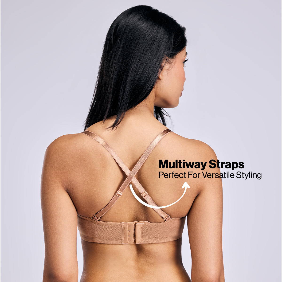 Nykd By Nykaa Ultimate 24/7 Breathe Cotton Multiway Padded Wired Strapless Bra NYB456 Tan