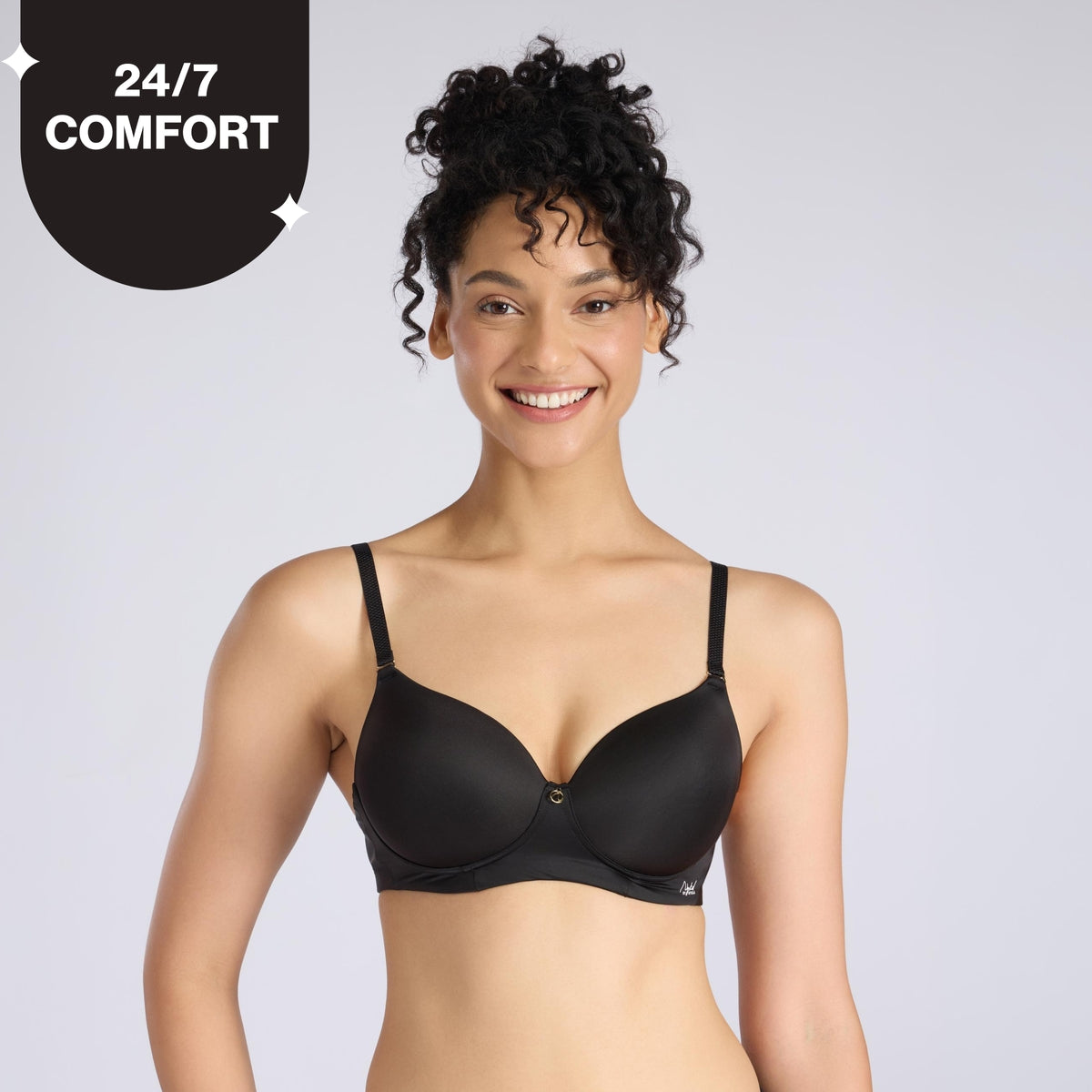 Nykd By Nykaa Ultimate 24/7 Multiway Luxe 3/4th Coverage Padded Non Wired T-Shirt Bra NYB459 Black