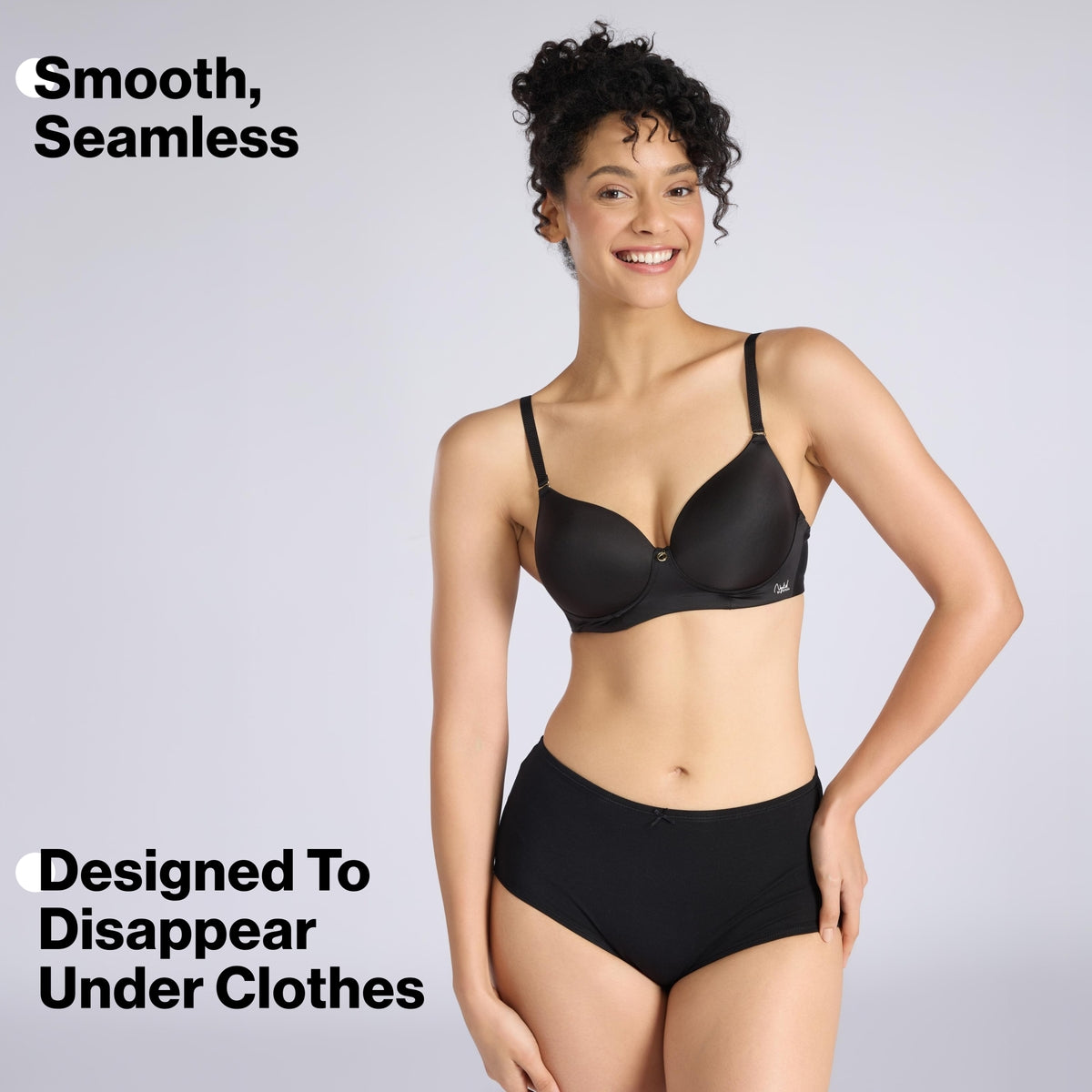 Nykd By Nykaa Ultimate 24/7 Multiway Luxe 3/4th Coverage Padded Non Wired T-Shirt Bra NYB459 Black