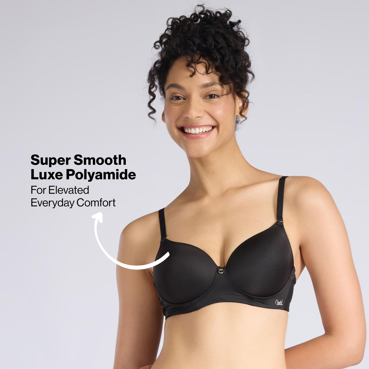 Nykd By Nykaa Ultimate 24/7 Multiway Luxe 3/4th Coverage Padded Non Wired T-Shirt Bra NYB459 Black