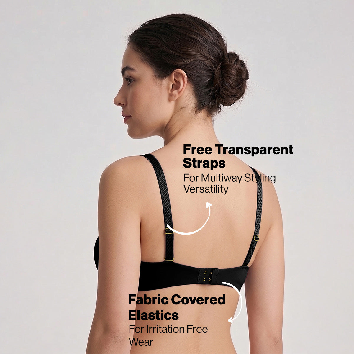 Nykd By Nykaa Ultimate 24/7 Multiway Luxe 3/4th Coverage Padded Non Wired T-Shirt Bra NYB459 Black