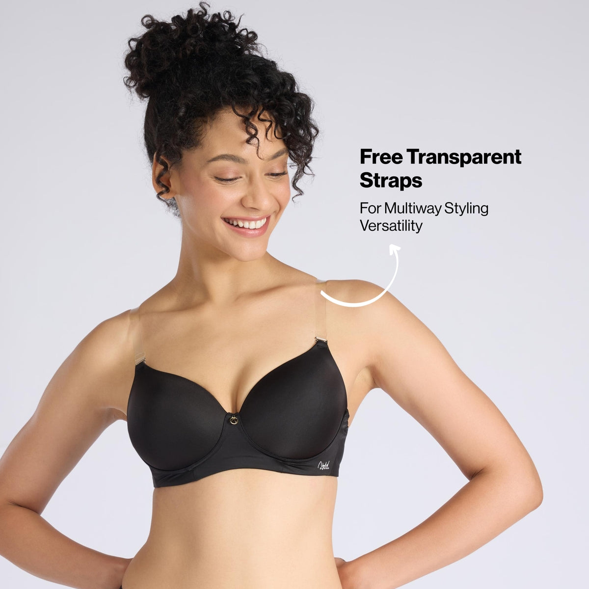 Nykd By Nykaa Ultimate 24/7 Multiway Luxe 3/4th Coverage Padded Non Wired T-Shirt Bra NYB459 Black