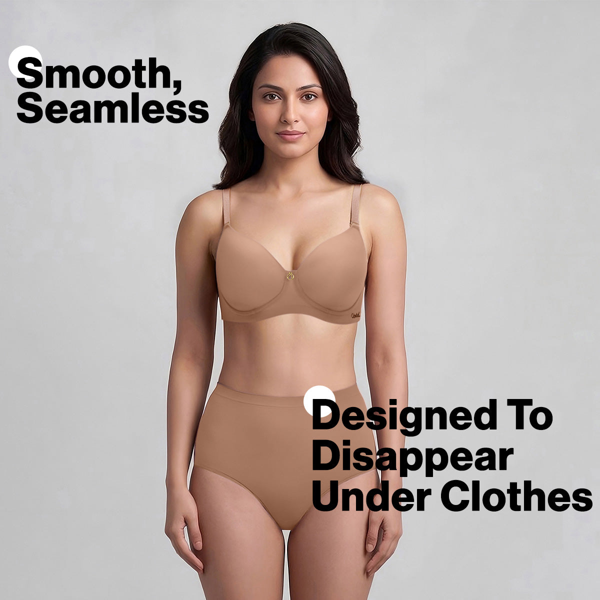 Nykd By Nykaa Ultimate 24/7 Multiway Luxe 3/4th Coverage Padded Non Wired T-Shirt Bra NYB459 D.Nude