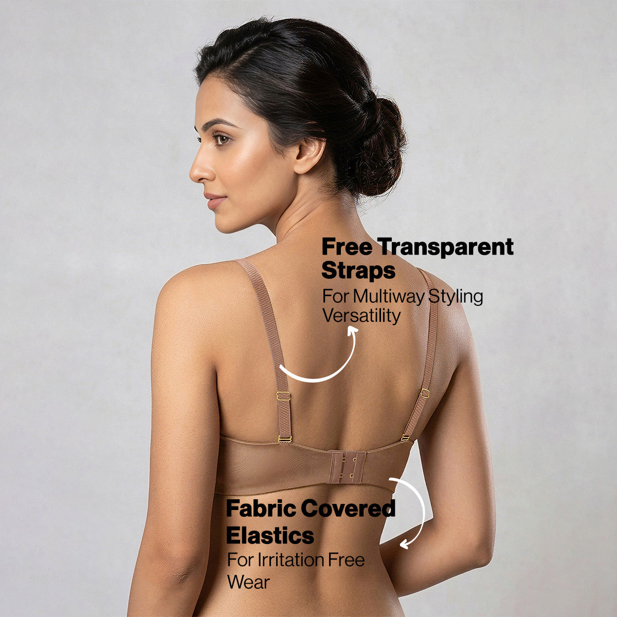 Nykd By Nykaa Ultimate 24/7 Multiway Luxe 3/4th Coverage Padded Non Wired T-Shirt Bra NYB459 D.Nude