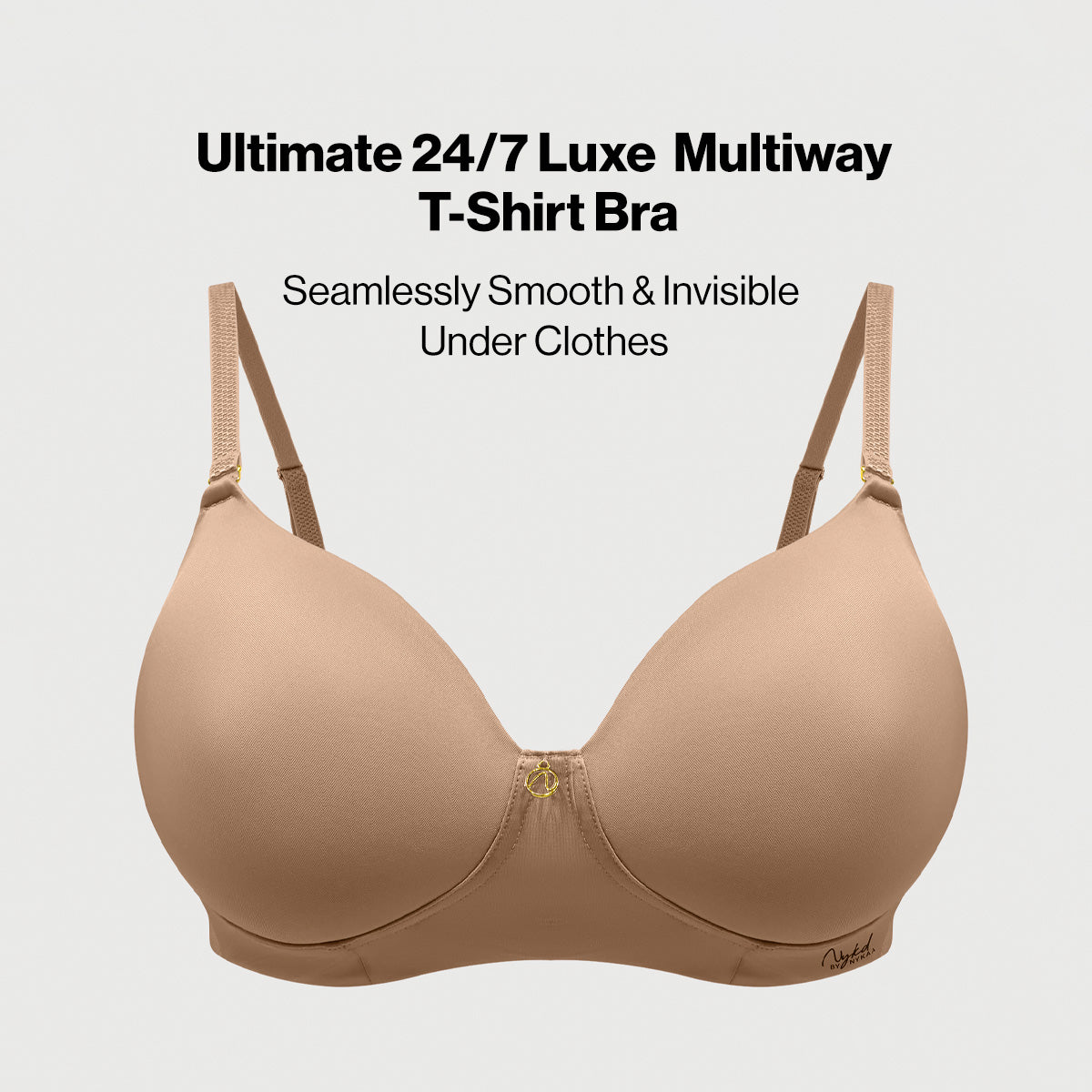 Nykd By Nykaa Ultimate 24/7 Multiway Luxe 3/4th Coverage Padded Non Wired T-Shirt Bra NYB459 D.Nude