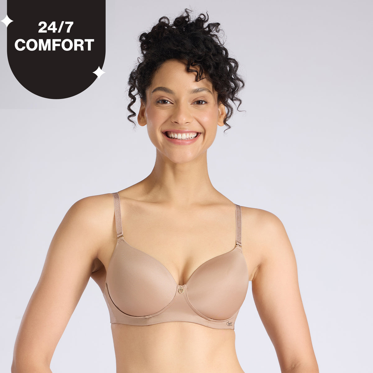 Nykd By Nykaa Ultimate 24/7 Multiway Luxe 3/4th Coverage Padded Non Wired T-Shirt Bra NYB459 D.Nude