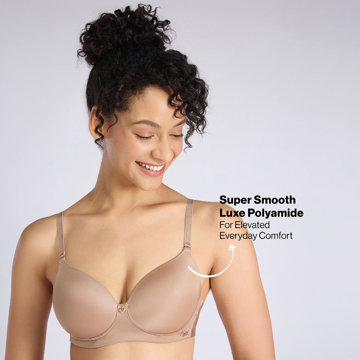 Nykd By Nykaa Ultimate 24/7 Multiway Luxe 3/4th Coverage Padded Non Wired T-Shirt Bra NYB459 D.Nude
