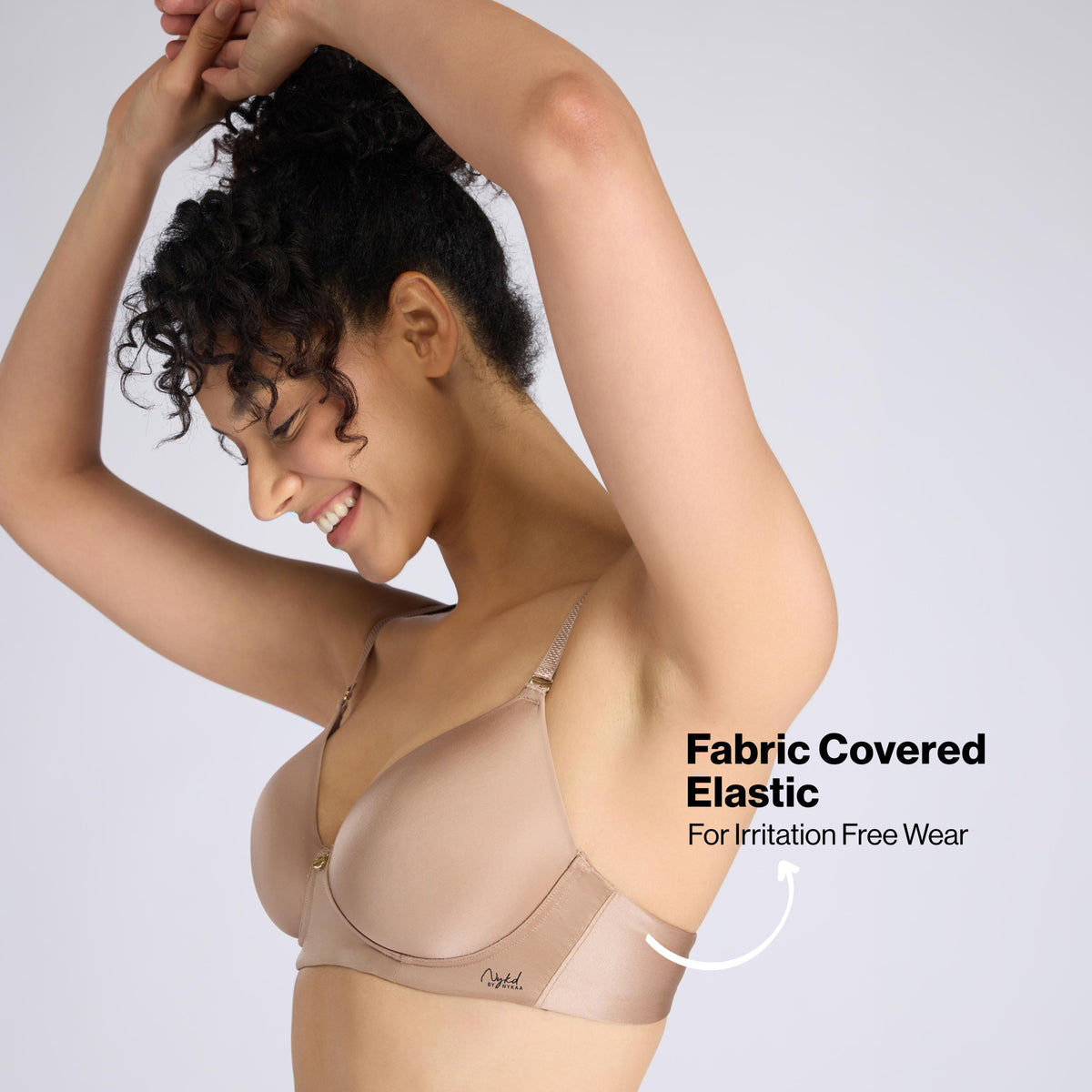 Nykd By Nykaa Ultimate 24/7 Multiway Luxe 3/4th Coverage Padded Non Wired T-Shirt Bra NYB459 D.Nude