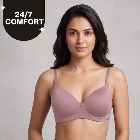 Nykd By Nykaa Ultimate 24/7 Multiway Luxe 3/4th Coverage Padded Non Wired T-Shirt Bra NYB459 Lavender