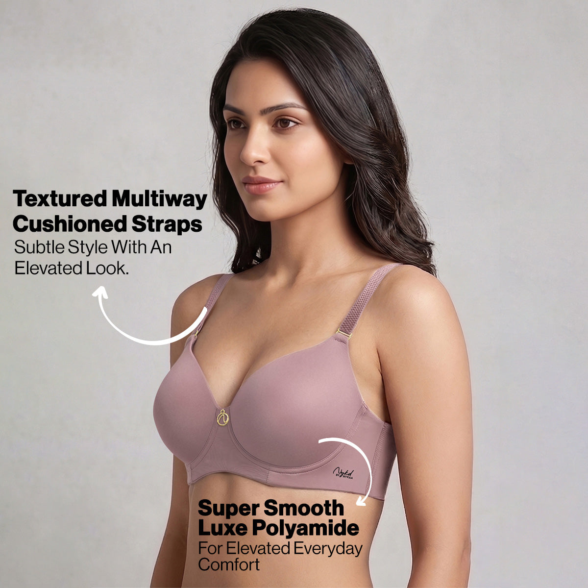 Nykd By Nykaa Ultimate 24/7 Multiway Luxe 3/4th Coverage Padded Non Wired T-Shirt Bra NYB459 Lavender