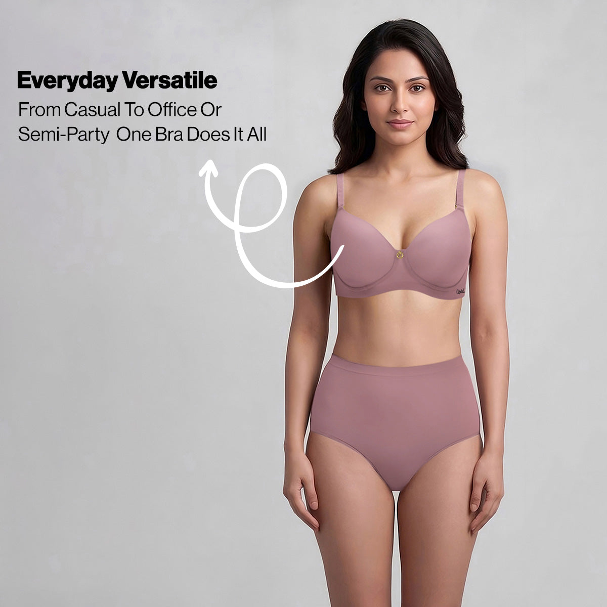 Nykd By Nykaa Ultimate 24/7 Multiway Luxe 3/4th Coverage Padded Non Wired T-Shirt Bra NYB459 Lavender