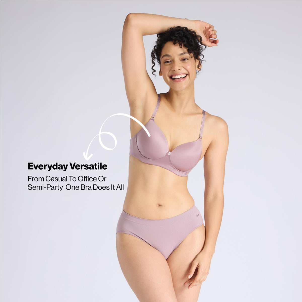 Nykd By Nykaa Ultimate 24/7 Multiway Luxe 3/4th Coverage Padded Non Wired T-Shirt Bra NYB459 Lavender