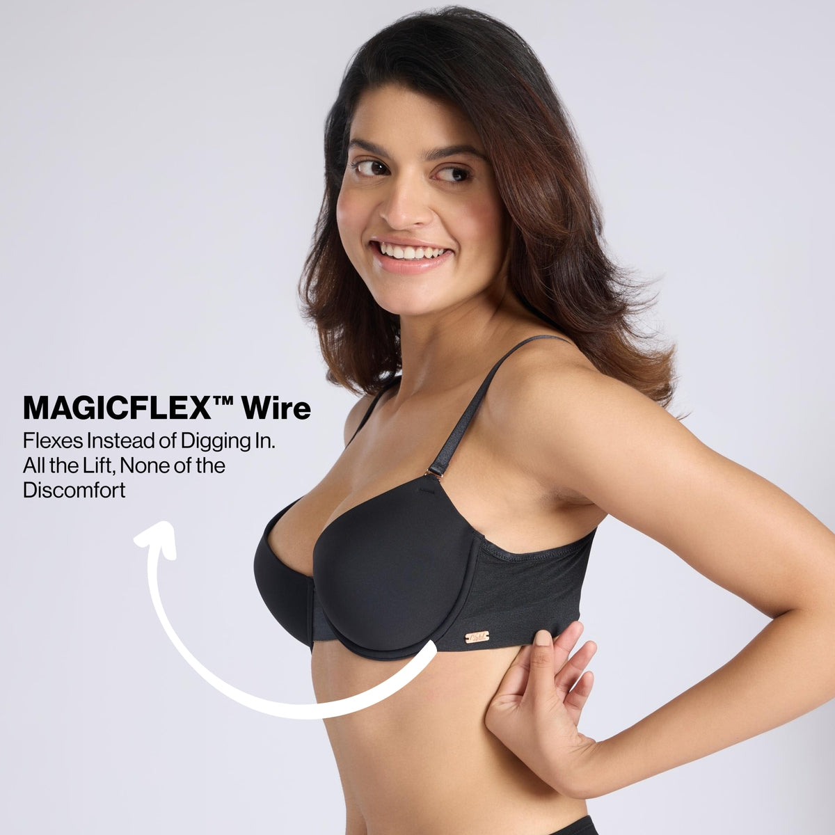 Nykd By Nykaa Multiway Balconette Body Adaptive MagicFlex™ Wire Padded NBL T-Shirt Bra NYB460 Black