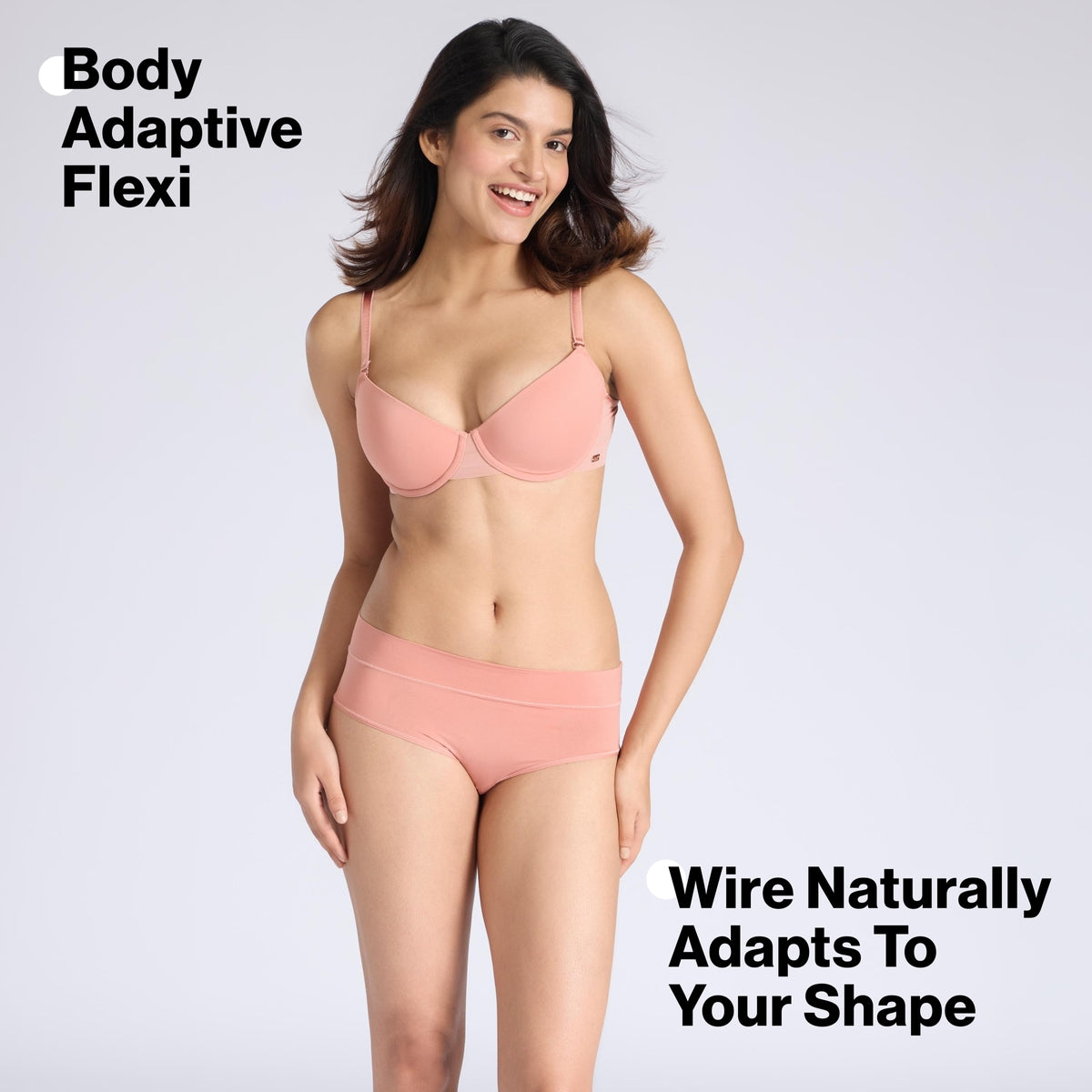 Nykd By Nykaa Multiway Balconette Body Adaptive MagicFlex™ Wire Padded NBL T-Shirt Bra NYB460 Cameo Brown