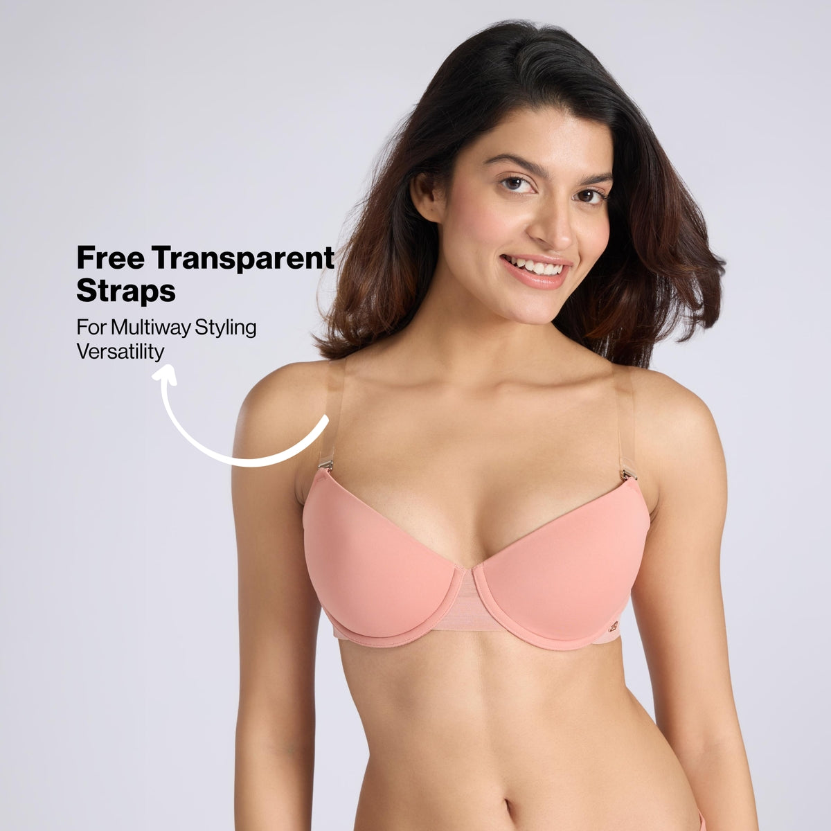 Nykd By Nykaa Multiway Balconette Body Adaptive MagicFlex™ Wire Padded NBL T-Shirt Bra NYB460 Cameo Brown