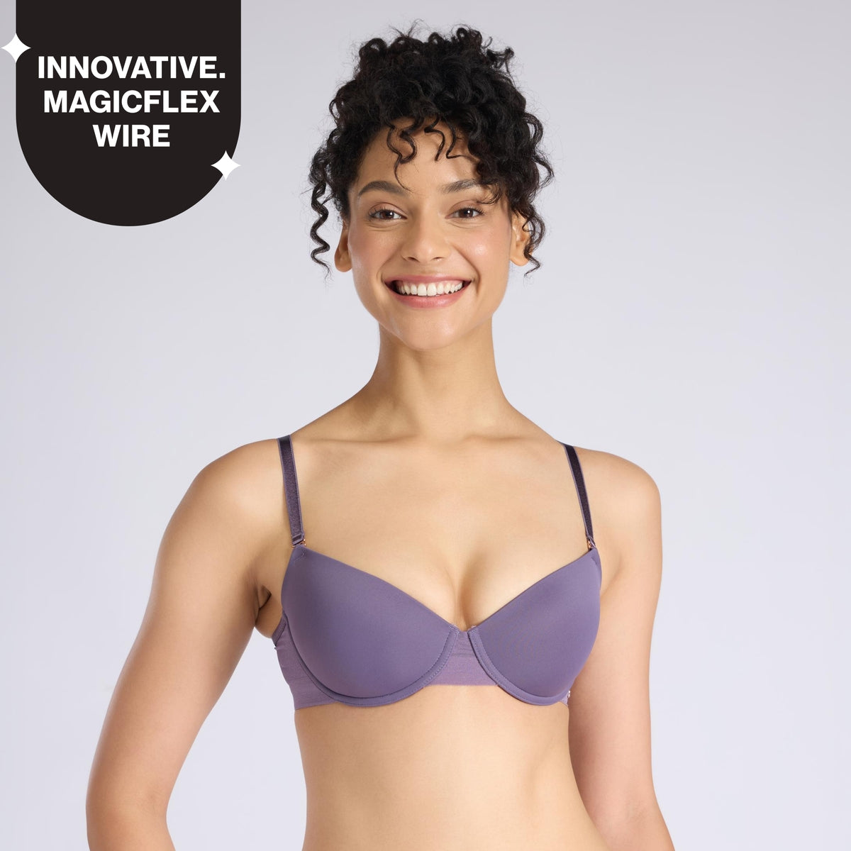 Nykd By Nykaa Multiway Balconette Body Adaptive MagicFlex™ Wire Padded NBL T-Shirt Bra NYB460 Grape