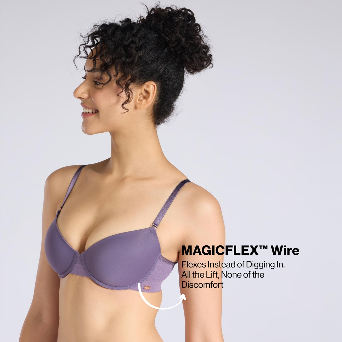 Nykd By Nykaa Multiway Balconette Body Adaptive MagicFlex™ Wire Padded NBL T-Shirt Bra NYB460 Grape