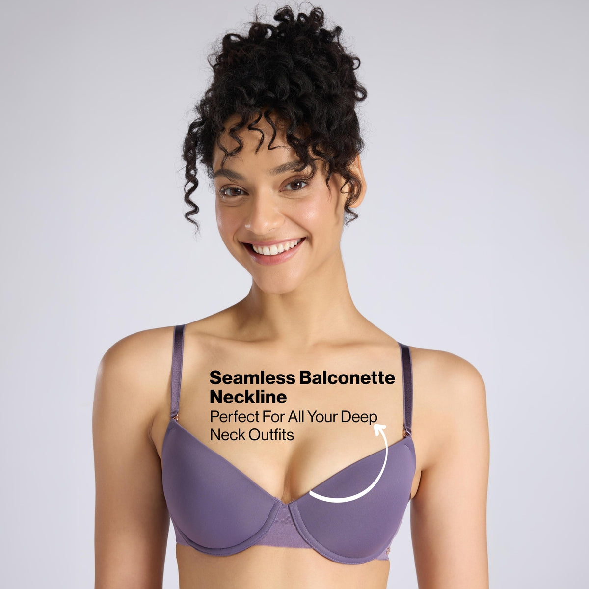 Nykd By Nykaa Multiway Balconette Body Adaptive MagicFlex™ Wire Padded NBL T-Shirt Bra NYB460 Grape