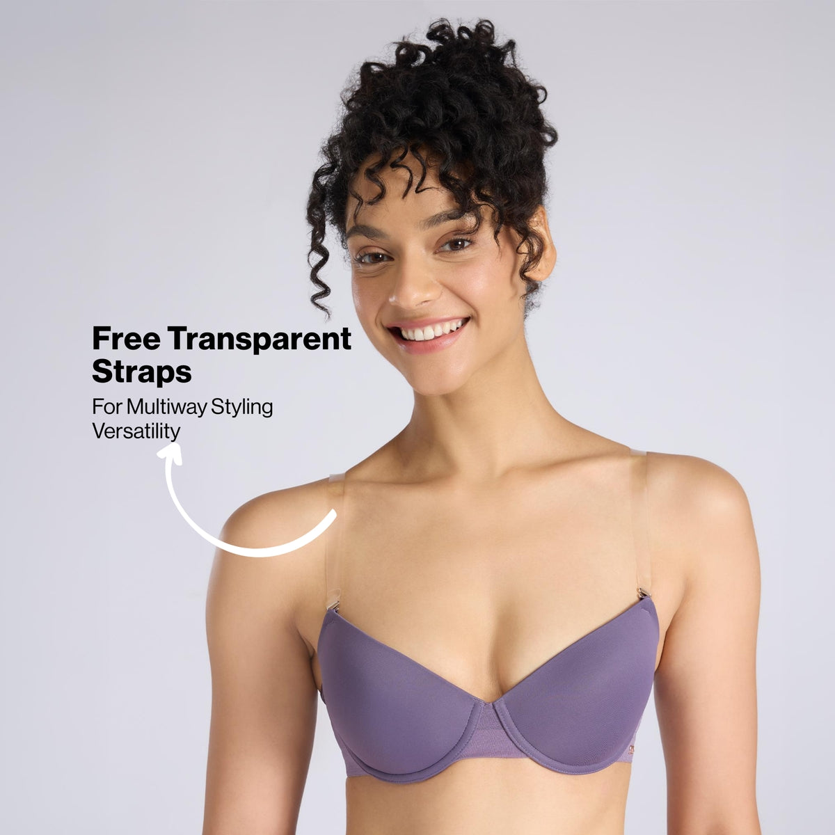 Nykd By Nykaa Multiway Balconette Body Adaptive MagicFlex™ Wire Padded NBL T-Shirt Bra NYB460 Grape