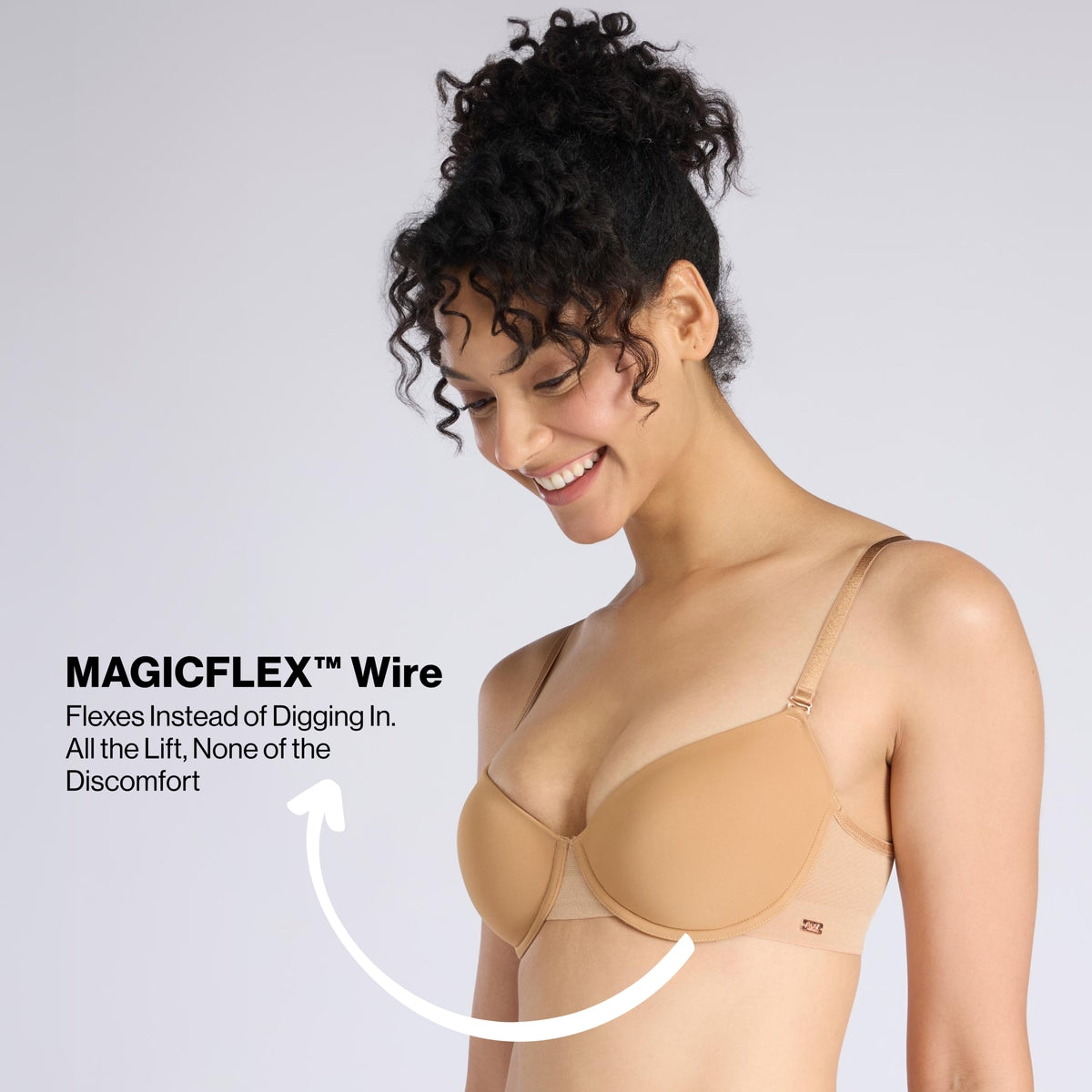 Nykd By Nykaa Multiway Balconette Body Adaptive MagicFlex™ Wire Padded NBL T-Shirt Bra NYB460 Tan