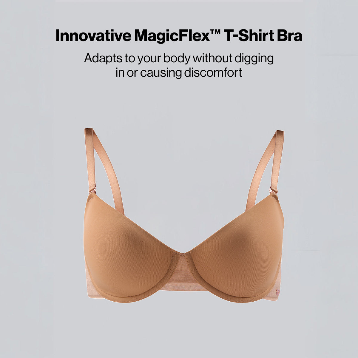 Nykd By Nykaa Multiway Balconette Body Adaptive MagicFlex™ Wire Padded NBL T-Shirt Bra NYB460 Tan