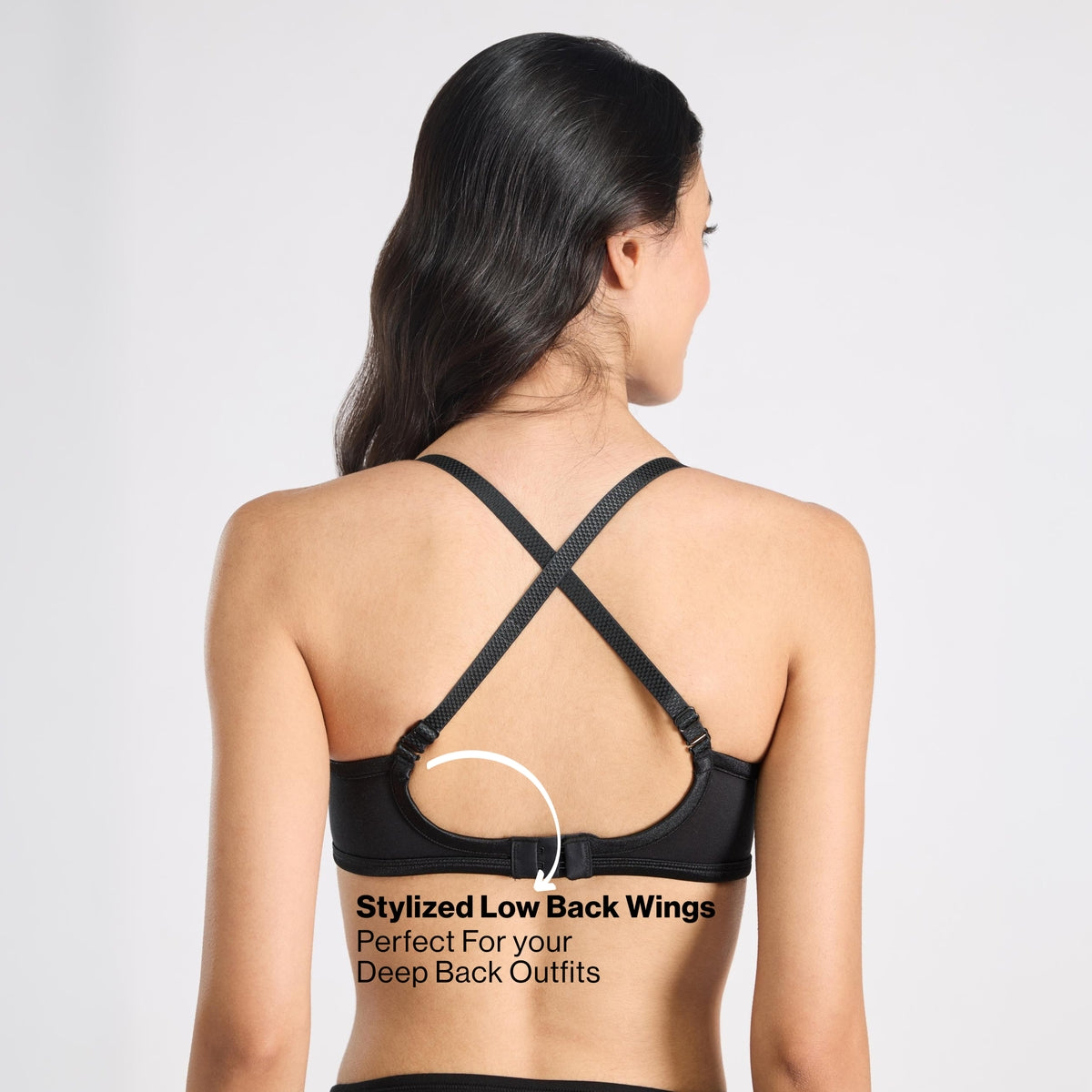 Nykd By Nykaa MagicLift Low Back Multiway Padded Non-Wired Everyday Cotton NBL T-Shirt Bra  NYB466  Black