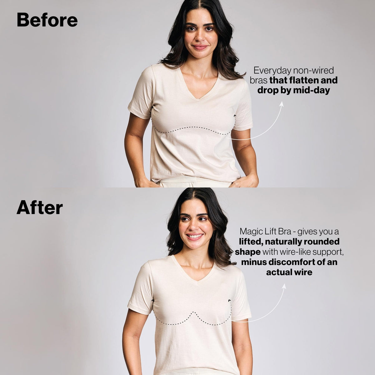Nykd By Nykaa MagicLift Low Back Multiway Padded Non-Wired Everyday Cotton NBL T-Shirt Bra  NYB466  Mauve
