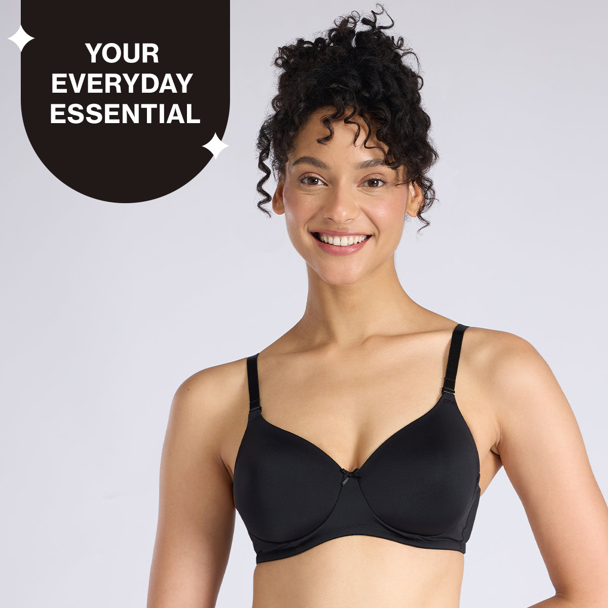 Nykd By Nykaa Multiway Padded Non-Wired T-Shirt Bra for a Naturally Rounded Shape NYB480 Black