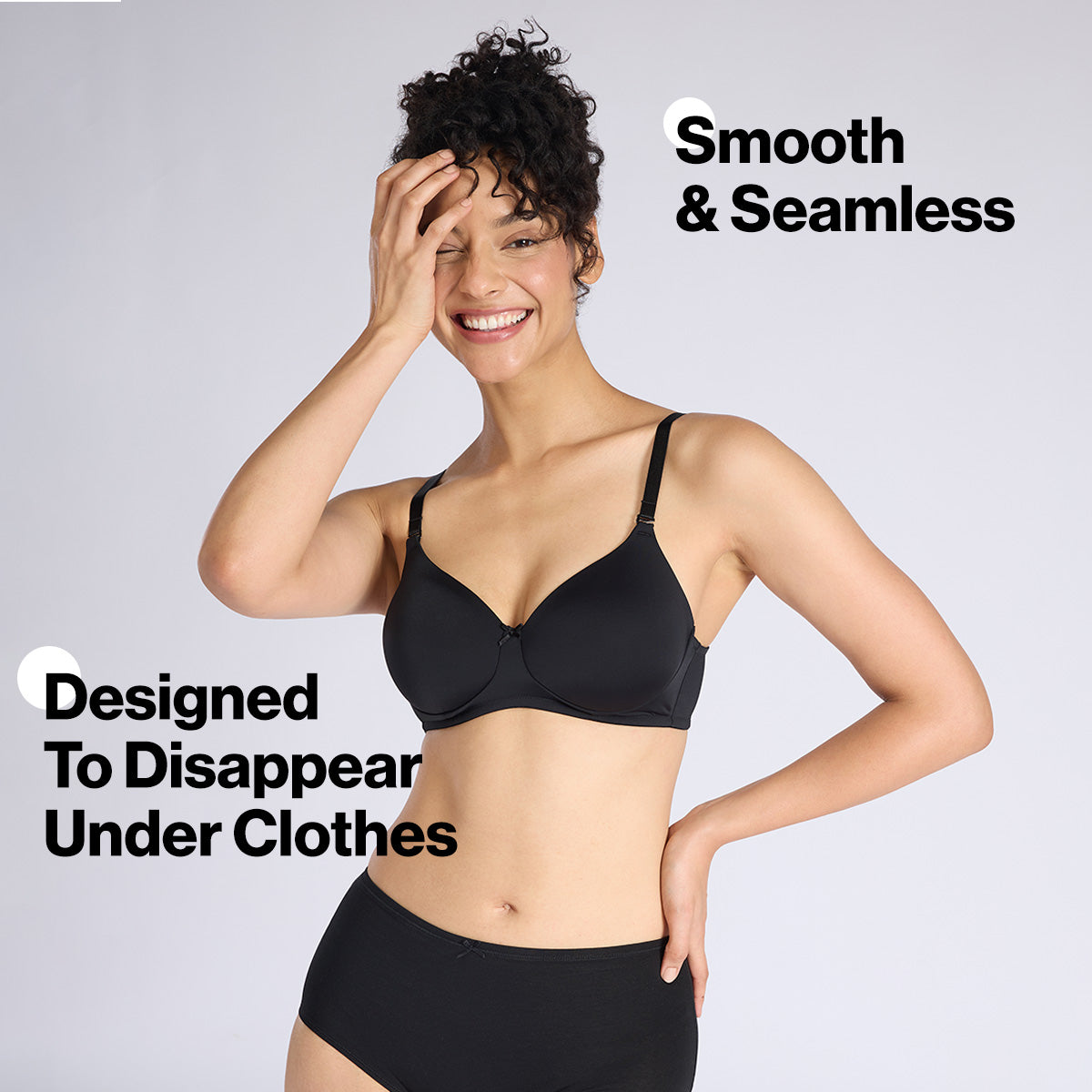 Nykd By Nykaa Multiway Padded Non-Wired T-Shirt Bra for a Naturally Rounded Shape NYB480 Black