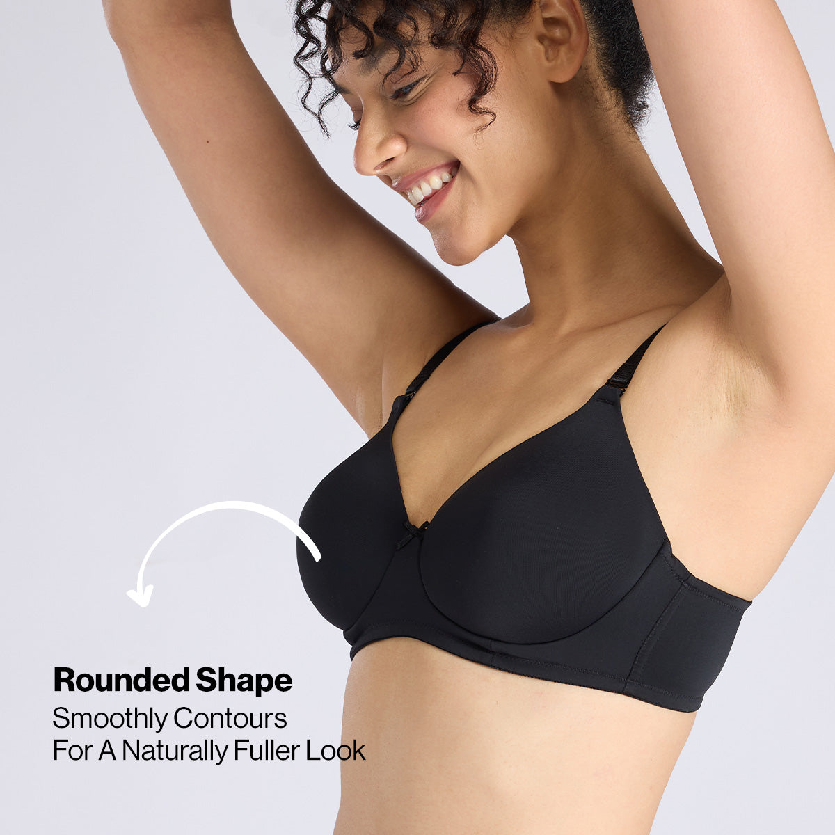 Nykd By Nykaa Multiway Padded Non-Wired T-Shirt Bra for a Naturally Rounded Shape NYB480 Black