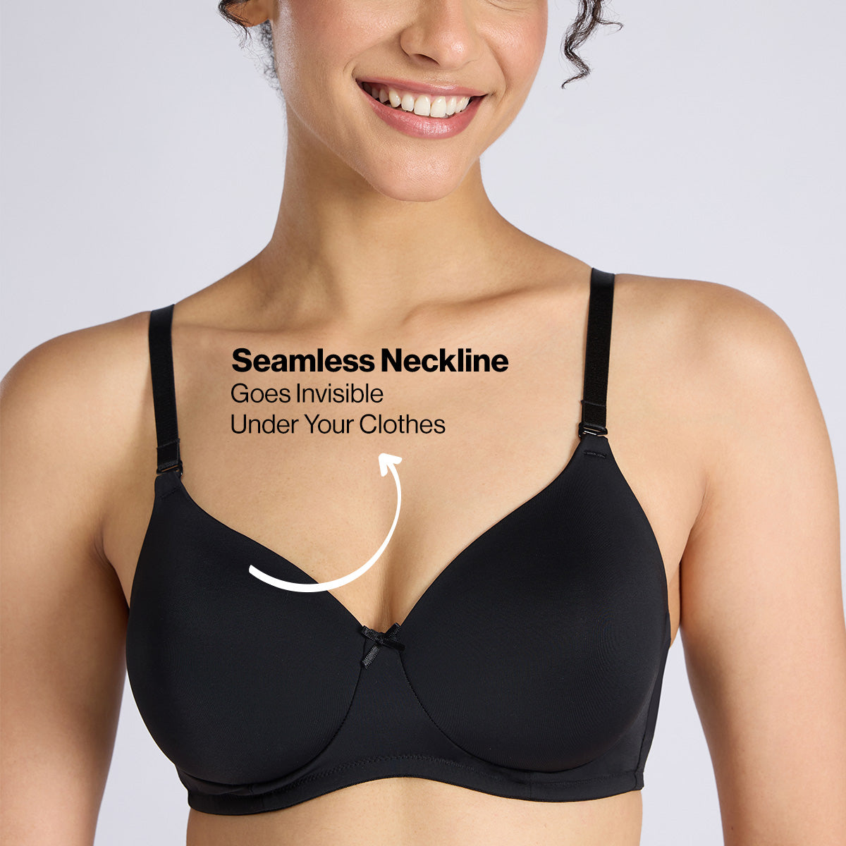 Nykd By Nykaa Multiway Padded Non-Wired T-Shirt Bra for a Naturally Rounded Shape NYB480 Black