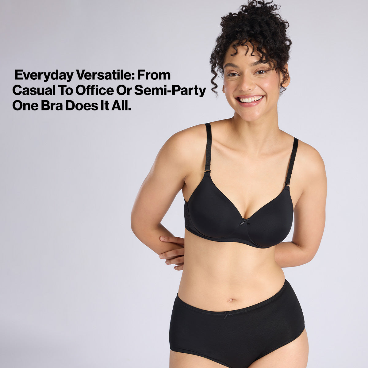 Nykd By Nykaa Multiway Padded Non-Wired T-Shirt Bra for a Naturally Rounded Shape NYB480 Black