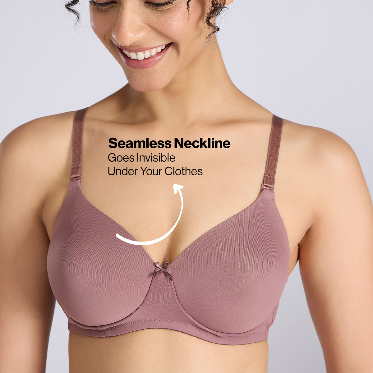 Nykd By Nykaa Multiway Padded Non-Wired T-Shirt Bra for a Naturally Rounded Shape NYB480 D Grave