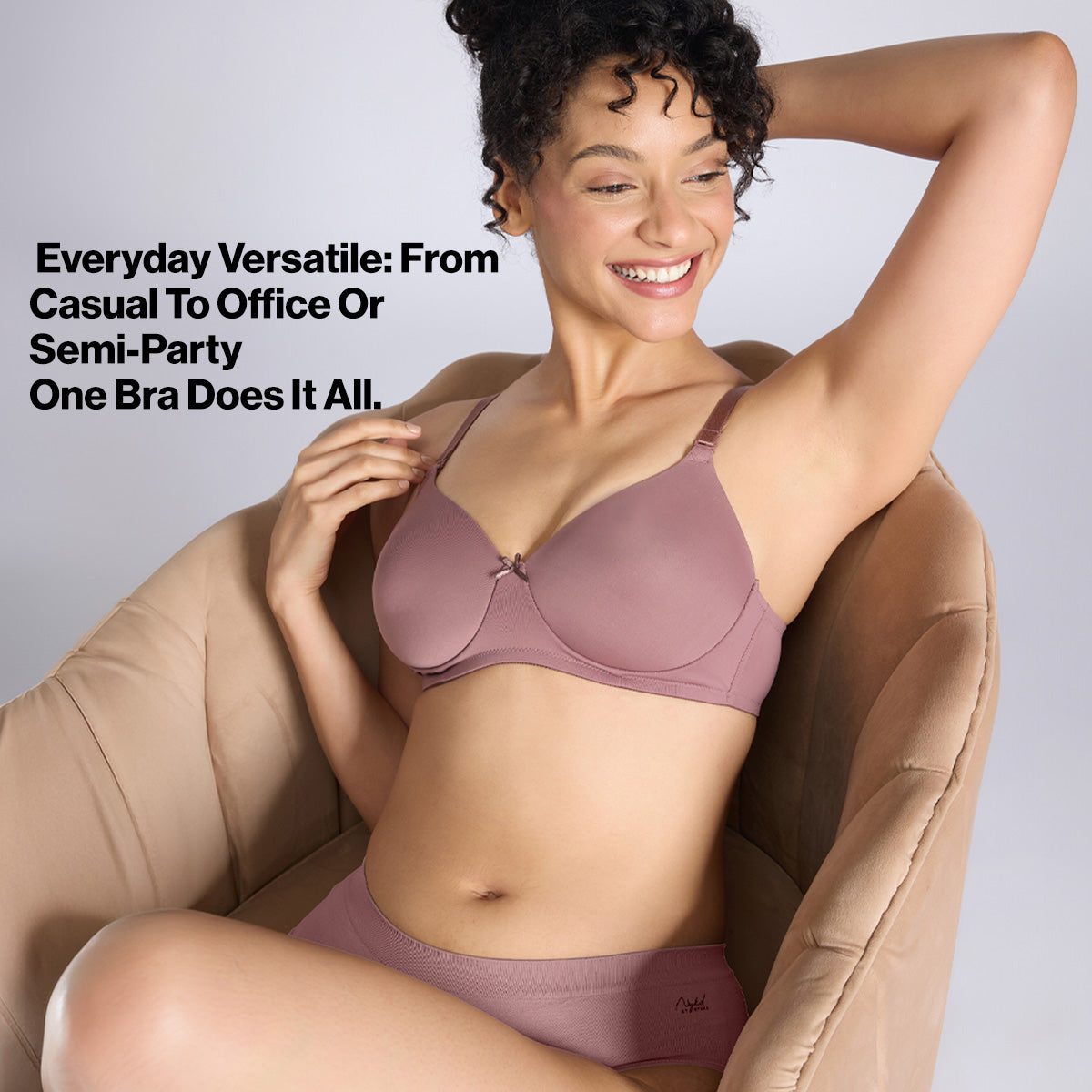 Nykd By Nykaa Multiway Padded Non-Wired T-Shirt Bra for a Naturally Rounded Shape NYB480 D Grave