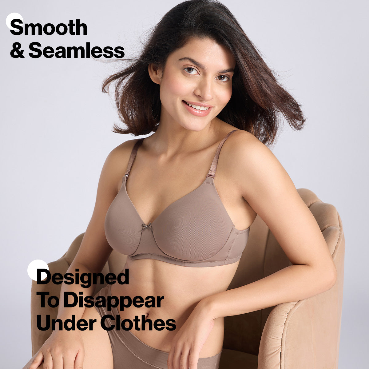 Nykd By Nykaa Multiway Padded Non-Wired T-Shirt Bra for a Naturally Rounded Shape NYB480 Cedar
