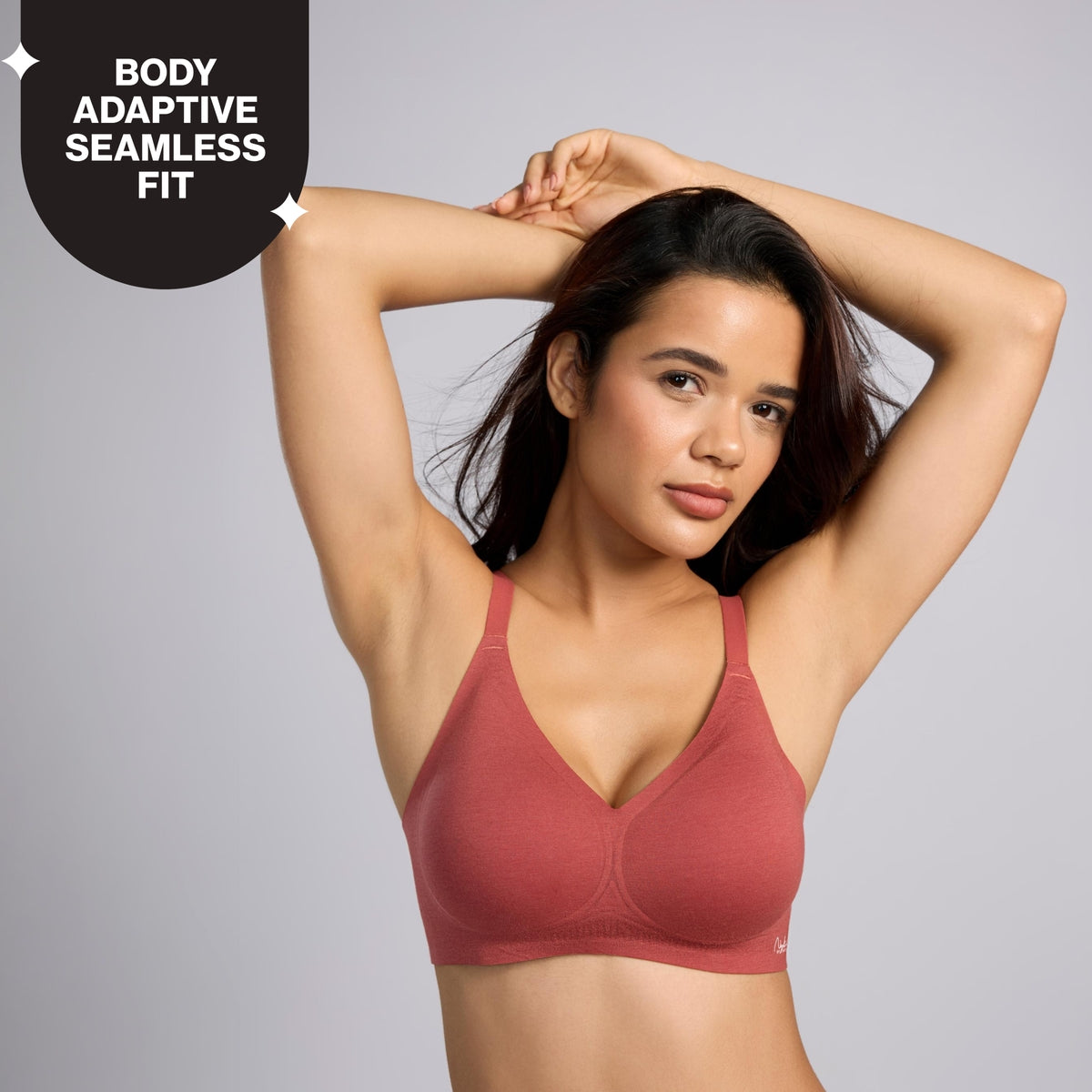 Nykd By Nykaa Invisiblend™ Cotton Modal Seamless Bonded Padded Non Wired NBL T-Shirt Bra NYB487 M Maroon