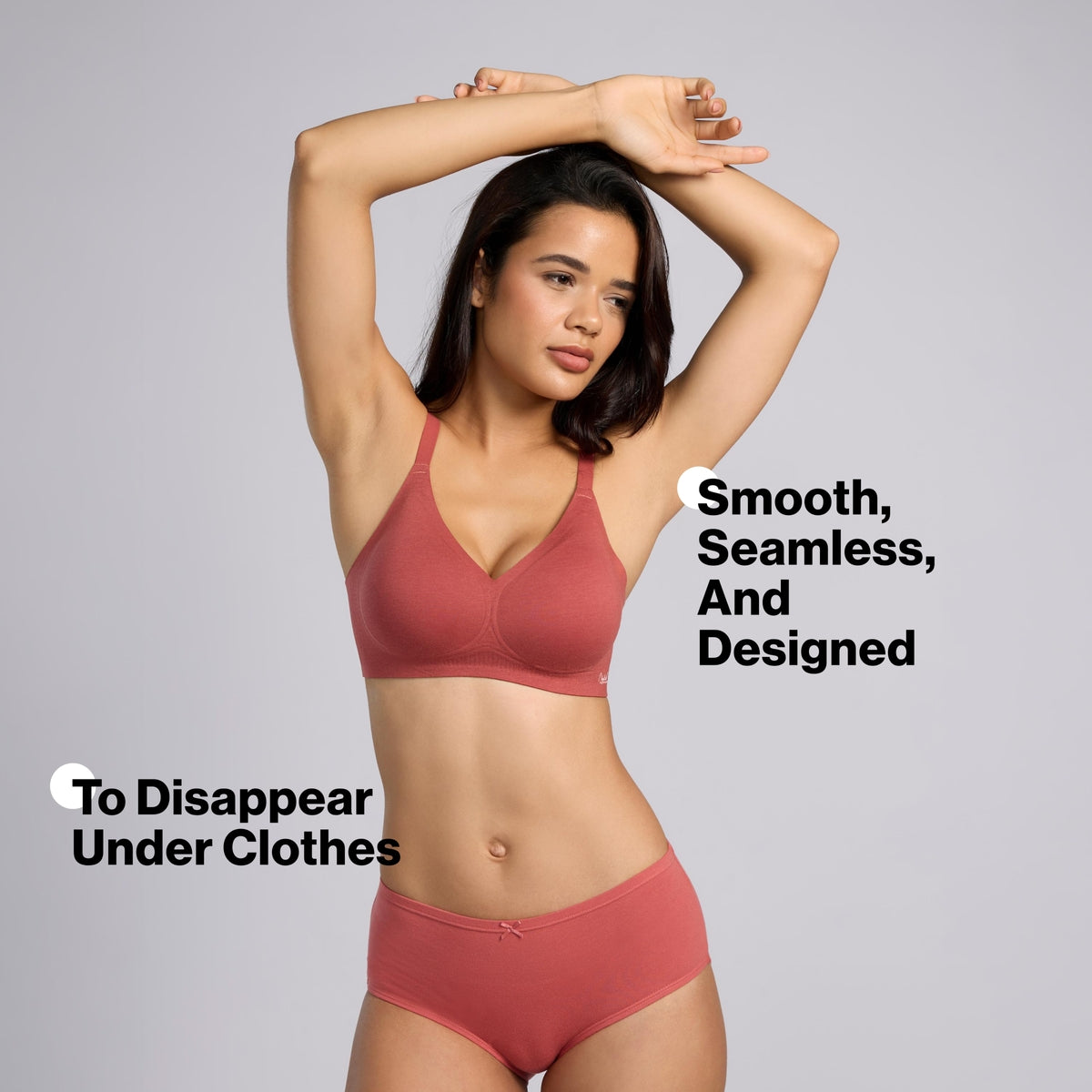 Nykd By Nykaa Invisiblend™ Cotton Modal Seamless Bonded Padded Non Wired NBL T-Shirt Bra NYB487 M Maroon