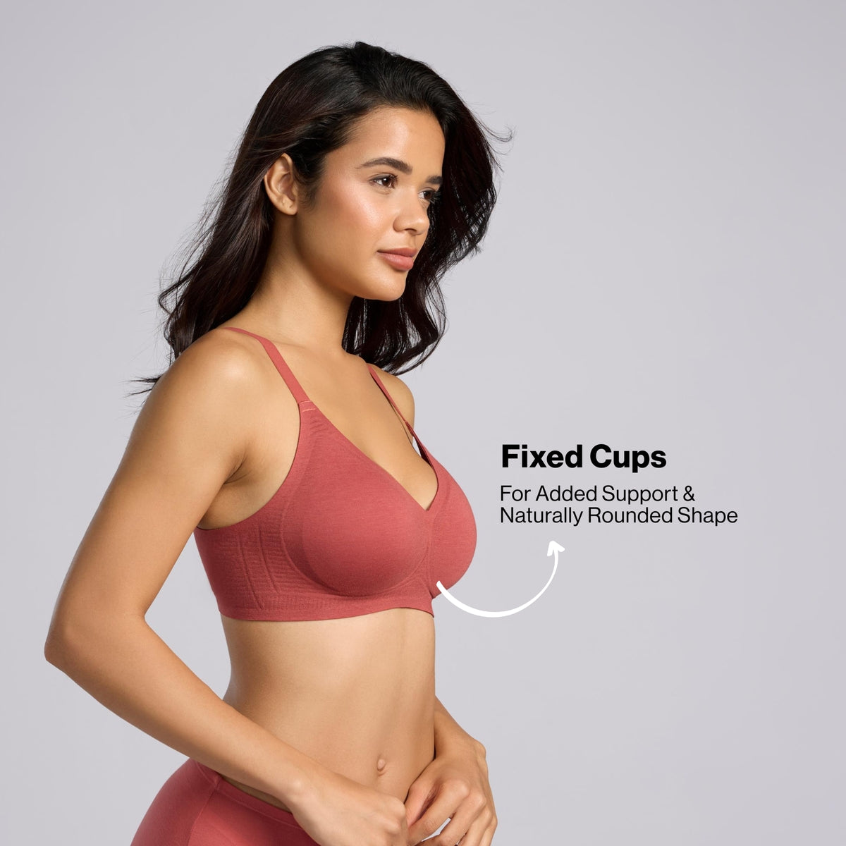 Nykd By Nykaa Invisiblend™ Cotton Modal Seamless Bonded Padded Non Wired NBL T-Shirt Bra NYB487 M Maroon