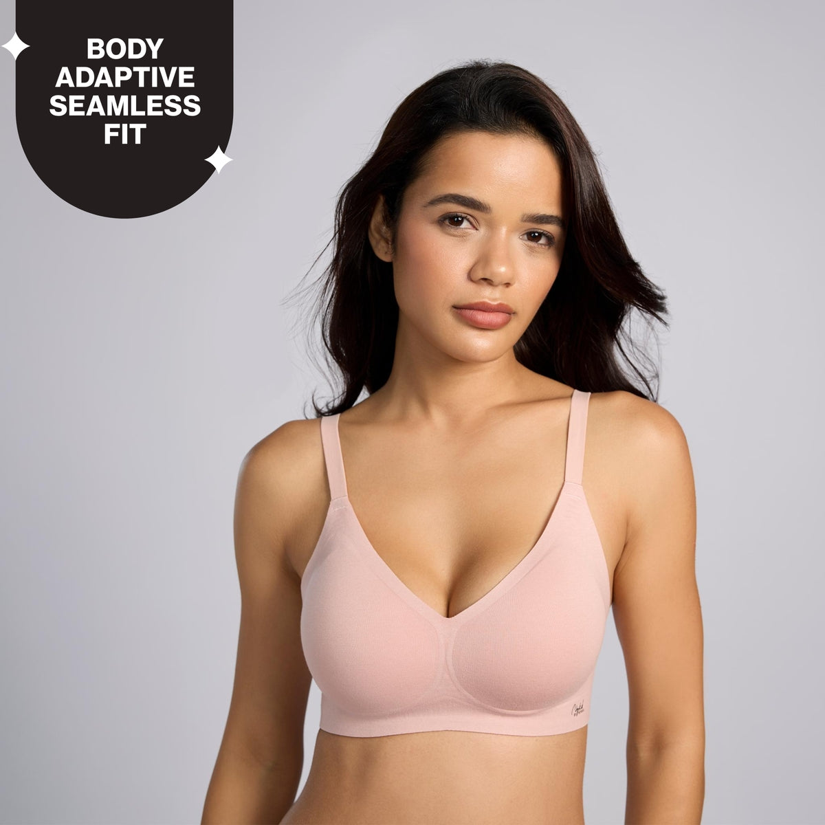 Nykd By Nykaa Invisiblend™ Cotton Modal Seamless Bonded Padded Non Wired NBL T-Shirt Bra NYB487 P Rose