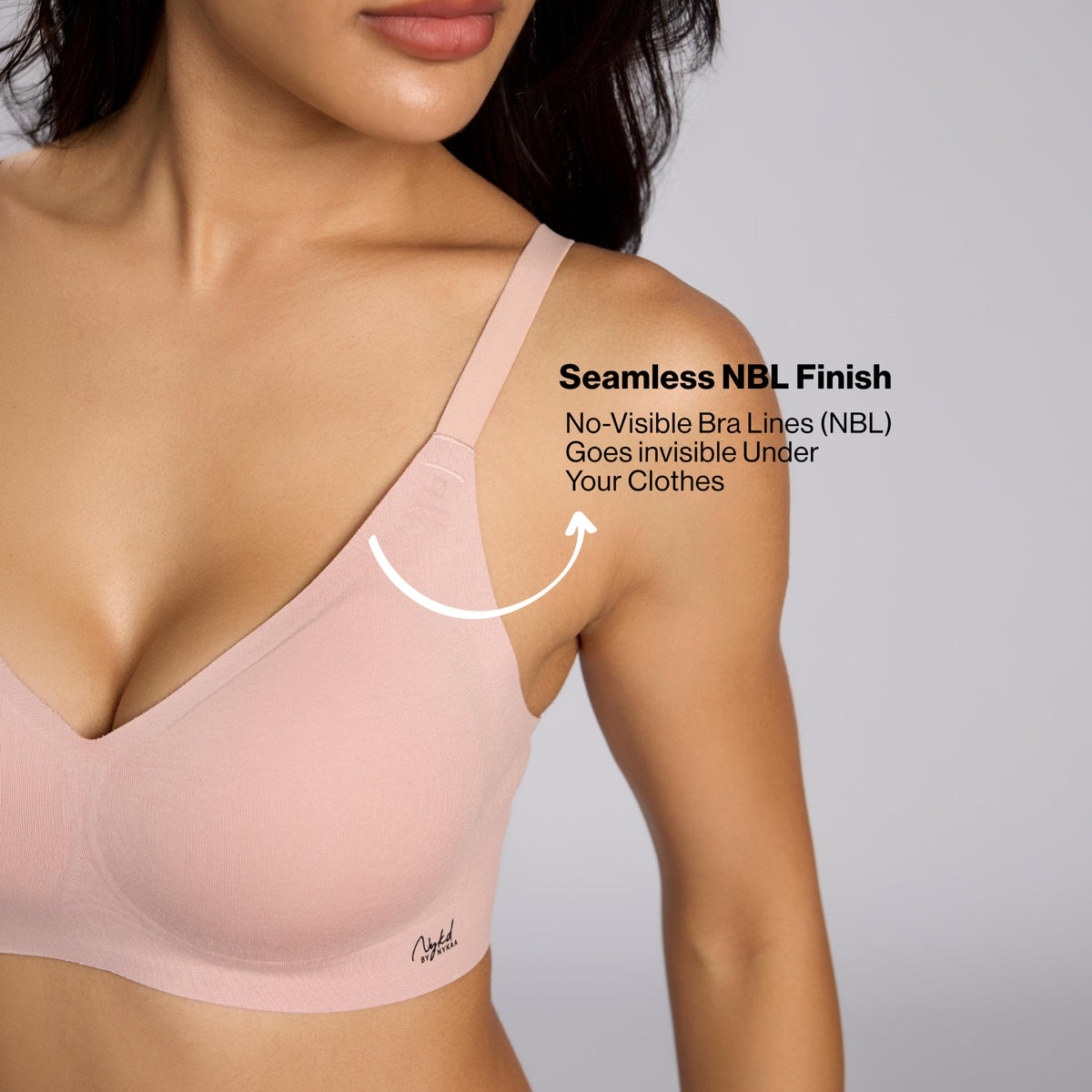 Nykd By Nykaa Invisiblend™ Cotton Modal Seamless Bonded Padded Non Wired NBL T-Shirt Bra NYB487 P Rose