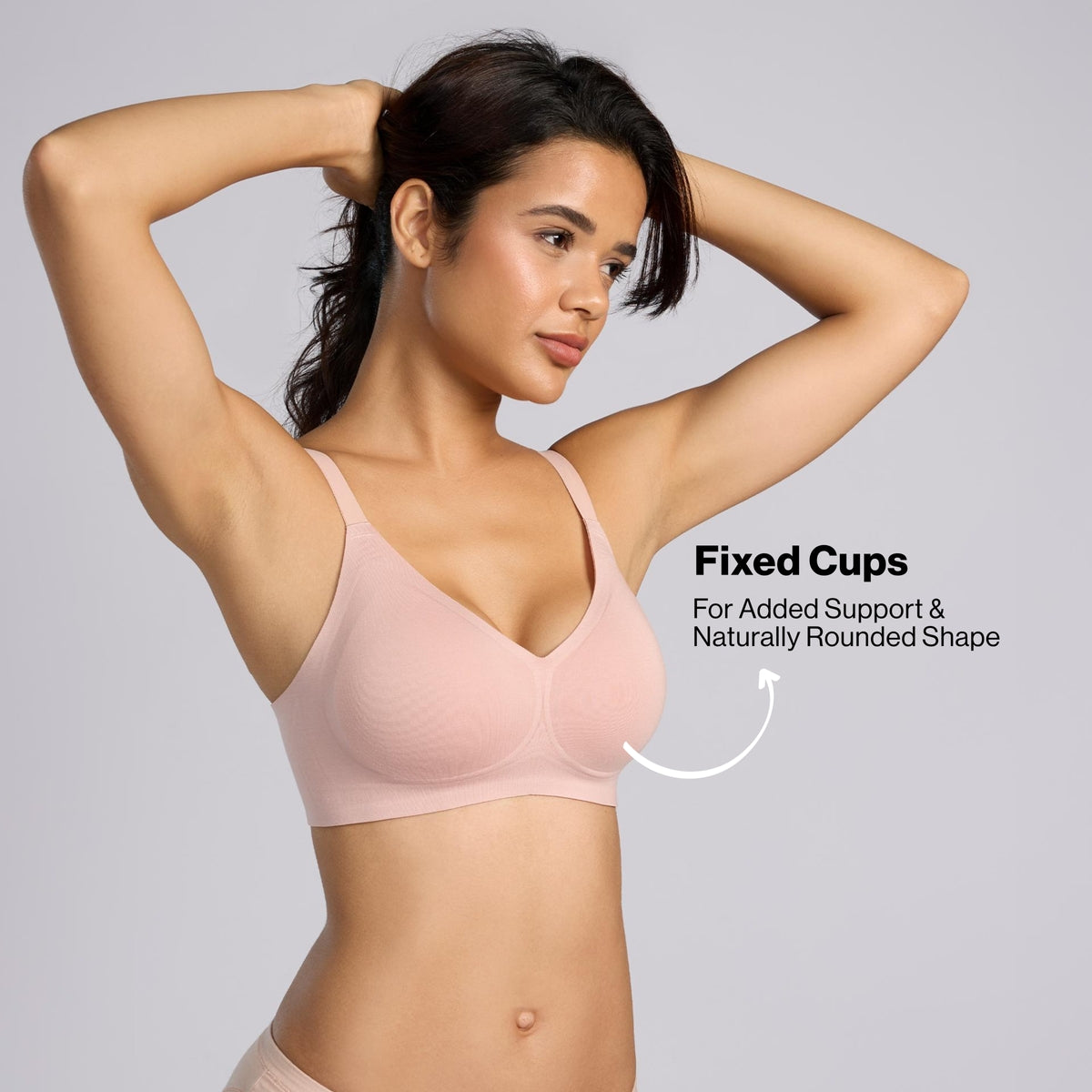 Nykd By Nykaa Invisiblend™ Cotton Modal Seamless Bonded Padded Non Wired NBL T-Shirt Bra NYB487 P Rose