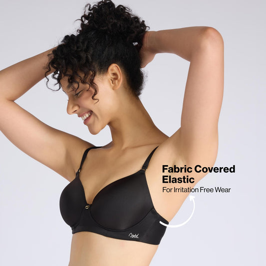 Nykd By Nykaa Ultimate 24/7 Multiway Luxe 3/4th Coverage Padded Non Wired T-Shirt Bra NYB459 Black