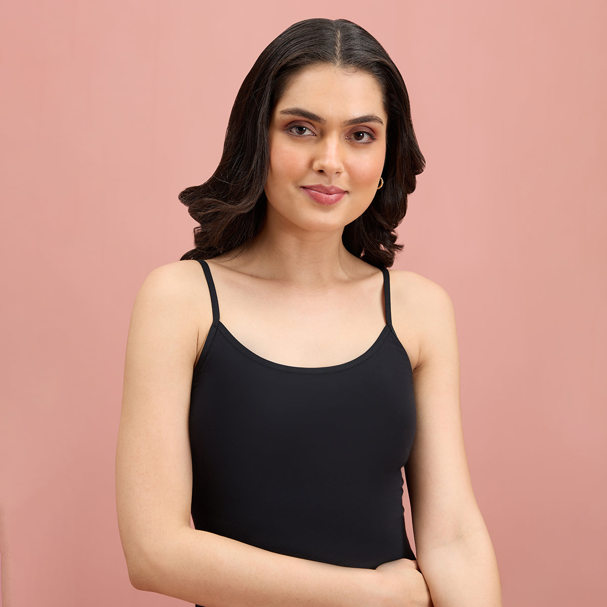 Cotton stretch camisole-NYC005-Black