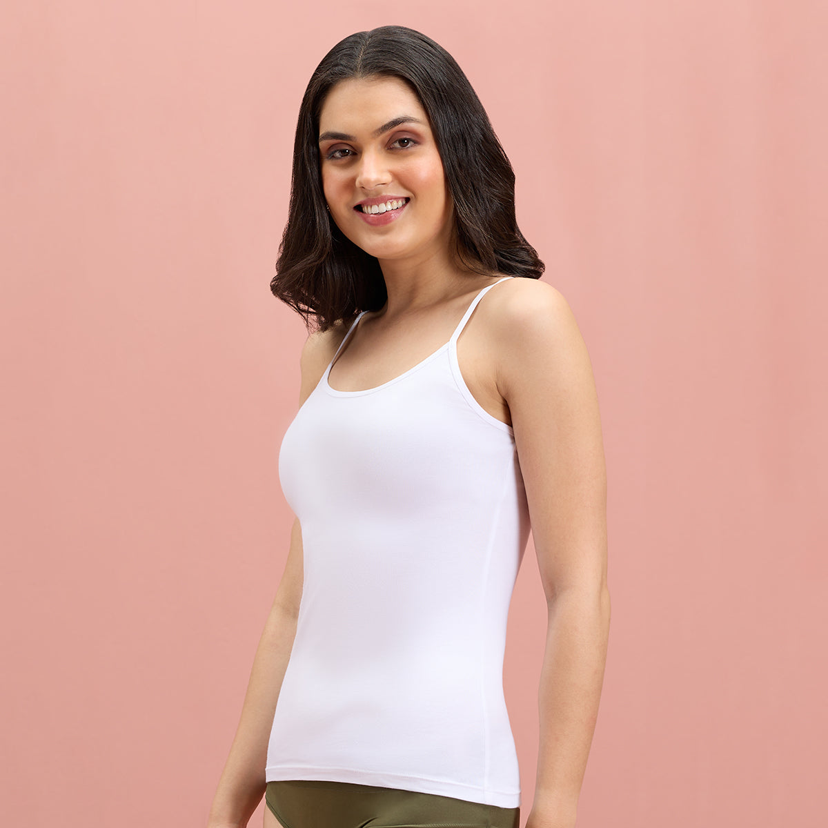 Cotton stretch camisole-NYC005-White